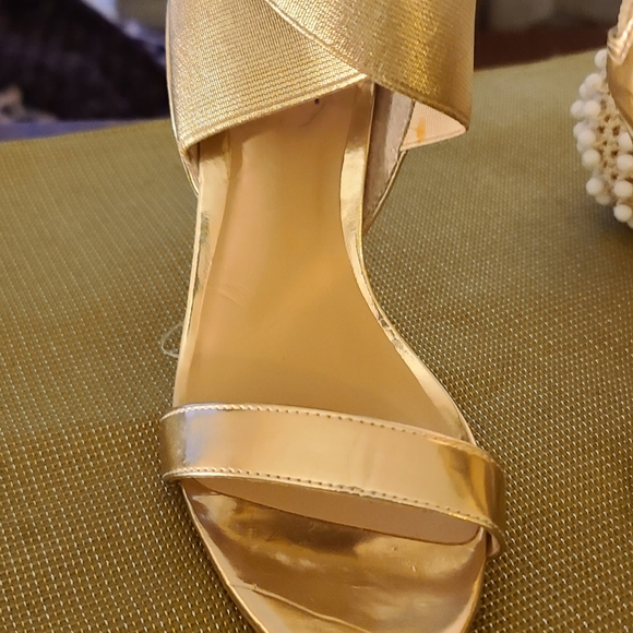 Metallic  Gold Heels - Picture 3 of 6
